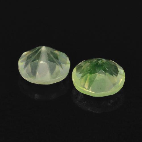 Gemas de ópalo hialita verde natural de 0,19 ct, corte redondo, translúcido