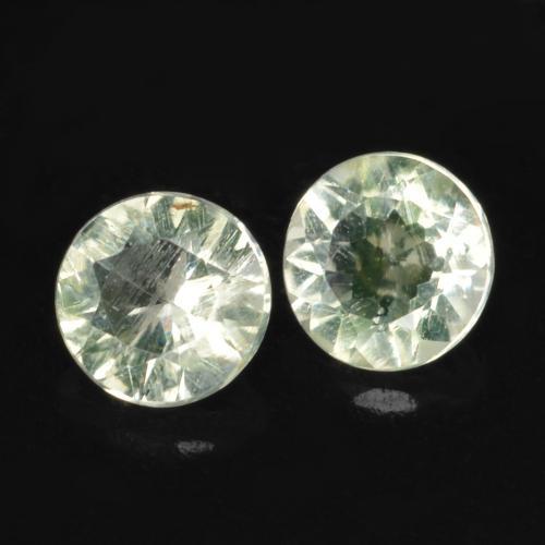 Gemas de ópalo hialita verde natural de 0,23 ct, corte redondo, transparente