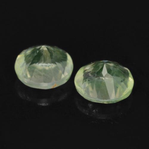 Gemas de ópalo hialita verde natural de 0,23 ct, corte redondo, transparente
