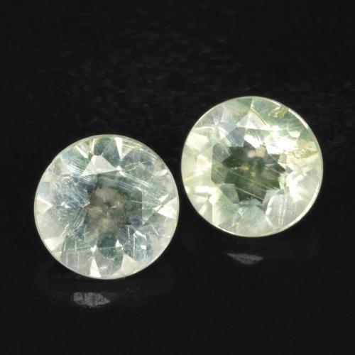 Gemas de ópalo hialita verde natural de 0,24 ct, corte redondo, transparente