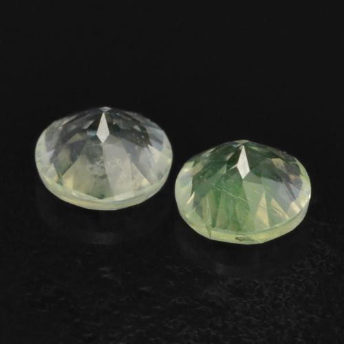 Gemas de ópalo hialita verde natural de 0,24 ct, corte redondo, transparente