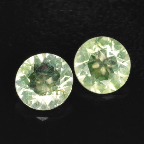Gemas de ópalo hialita verde natural de 0,22 ct, corte redondo, transparente