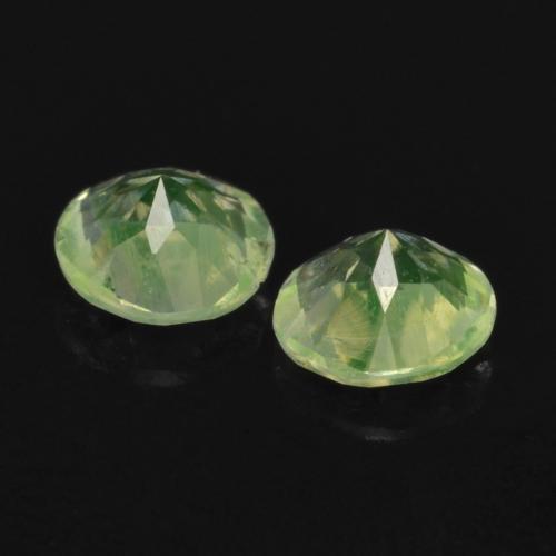 Gemas de ópalo hialita verde natural de 0,22 ct, corte redondo, transparente