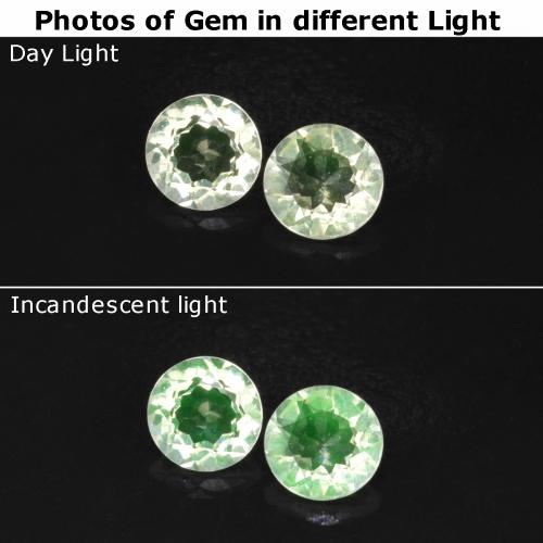 Gemas de Ópalo hialita Verde claro natural de 0.22 ct, Corte Redondo, Transparente