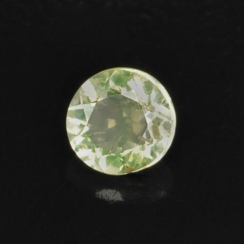 Ópalo hialita Verde claro natural de 0.09 ct, Corte Redondo, Translúcido