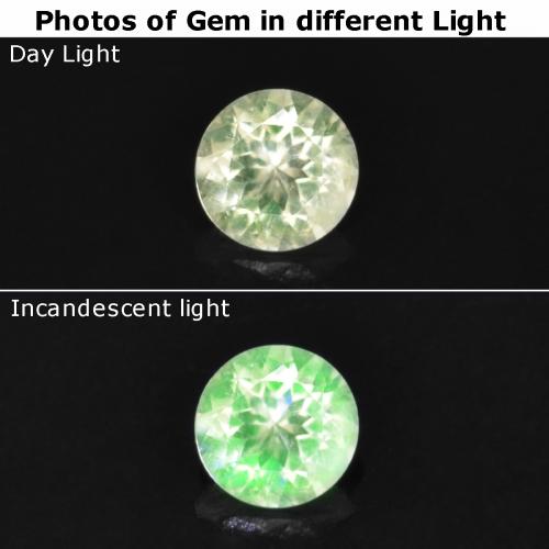 Ópalo hialita verde natural de 0,15 ct, corte redondo, transparente