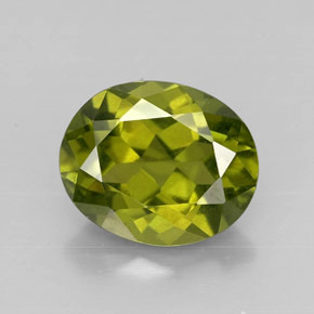 Idocrasa verde oliva natural de 3,09 ct, corte óvalo, VS
