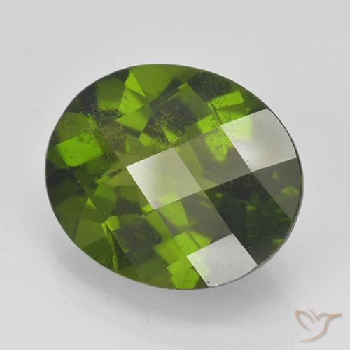 Idocrasa verde natural de 4,00 ct, corte óvalo, VS