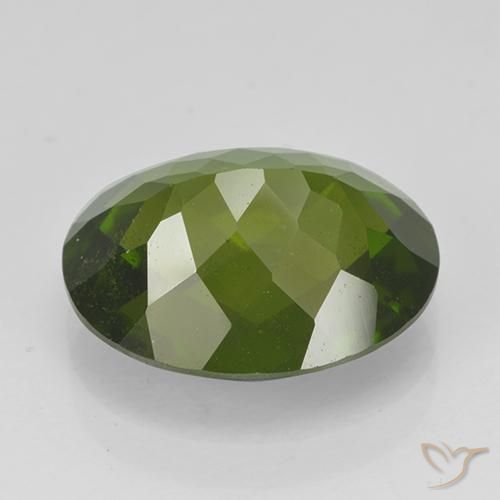 Idocrasa verde natural de 4,00 ct, corte óvalo, VS