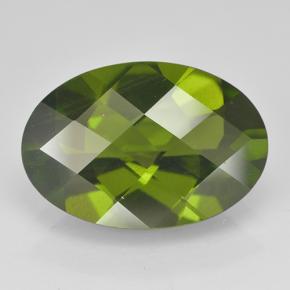 idocrasa Verde oscuro medio natural de 3.90 ct, Corte Óvalo, VVS-VS