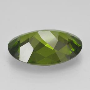 idocrasa Verde oscuro medio natural de 3.90 ct, Corte Óvalo, VVS-VS