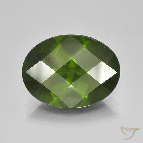 6.65ct Natural Verde alga idocrasa, Ovalada, VS