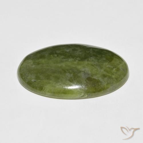 idocrasa Verde terroso natural de 37.66 ct, Ovalada, Opaco