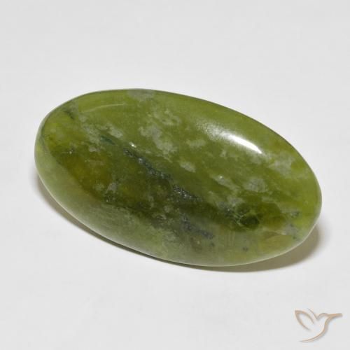 idocrasa Verde terroso natural de 38.90 ct, Ovalada, Opaco