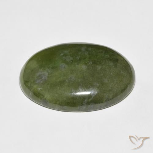idocrasa Verde terroso natural de 46.00 ct, Ovalada, Opaco