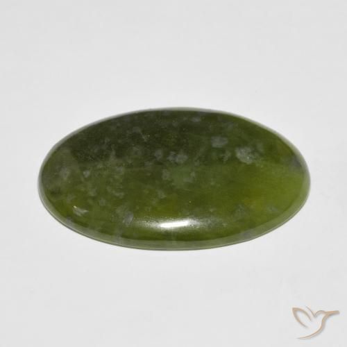 idocrasa Verde terroso natural de 35.26 ct, Ovalada, Opaco