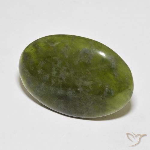 idocrasa Verde terroso natural de 39.68 ct, Ovalada, Opaco