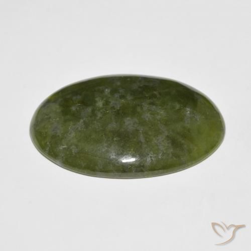 idocrasa Verde terroso natural de 39.68 ct, Ovalada, Opaco