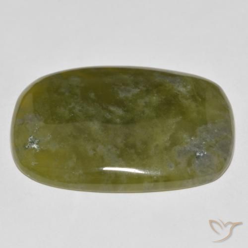 idocrasa Verde cálido natural de 41.69 ct, Forma Cojín, Opaco