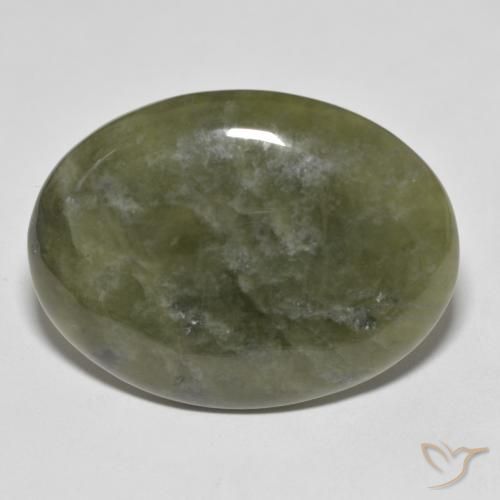 37.66ct Natural Verde oscuro idocrasa, Ovalada, Opaco
