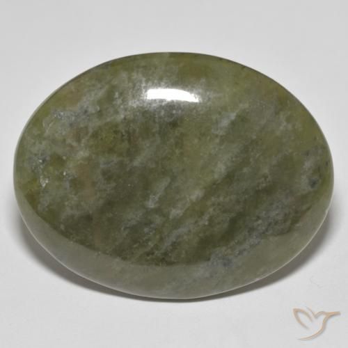 44.18ct Natural Verde oscuro idocrasa, Ovalada, Opaco