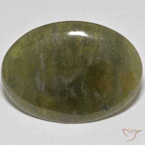 35.36ct Natural Verde terroso idocrasa, Ovalada, Opaco