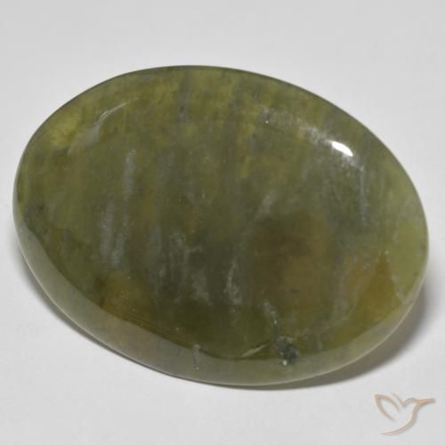 idocrasa Verde terroso natural de 35.36 ct, Ovalada, Opaco