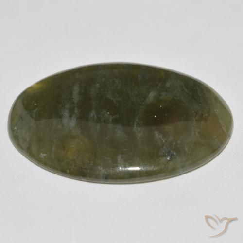 idocrasa Verde terroso natural de 35.36 ct, Ovalada, Opaco