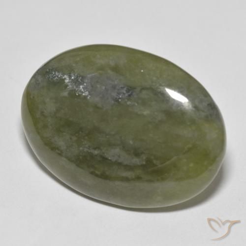 idocrasa Verde cálido natural de 34.32 ct, Ovalada, Opaco