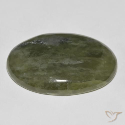 idocrasa Verde cálido natural de 34.32 ct, Ovalada, Opaco