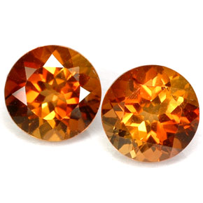 Gemas de topacio imperial naranja natural de  ct, corte redondo, VS