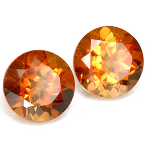Gemas de topacio imperial naranja natural de  ct, corte redondo, VS