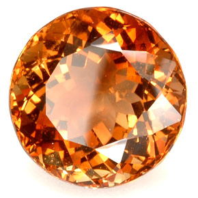 Topacio imperial naranja natural de 45,11 ct, corte redondo, VVS
