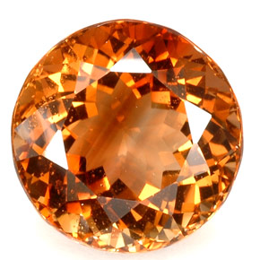 Topacio imperial naranja natural de 45,11 ct, corte redondo, VVS
