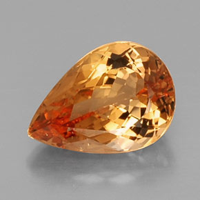 Topacio imperial naranja natural de 5,05 ct, en forma de pera, VS