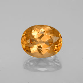 Topacio imperial naranja natural de 3,84 ct, corte óvalo, VVS
