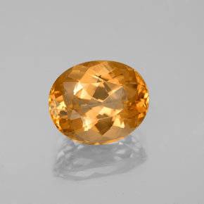 Topacio imperial naranja natural de 3,84 ct, corte óvalo, VVS