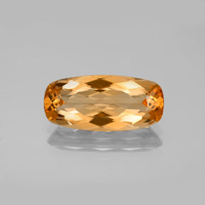 Topacio imperial naranja oscuro medio natural de 3,96 ct, corte cojín, VVS