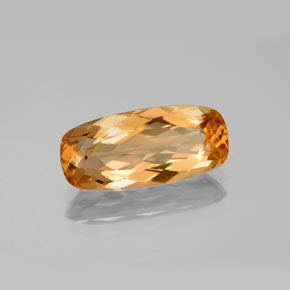 Topacio imperial naranja oscuro medio natural de 3,96 ct, corte cojín, VVS