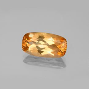 Topacio imperial naranja natural de 3,41 ct, corte cojín, VVS