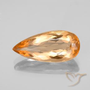 3.81ct Natural Naranja claro Topacio imperial, En forma de pera, VVS