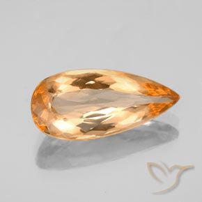 Topacio imperial Naranja claro natural de 3.81 ct, En forma de pera, VVS