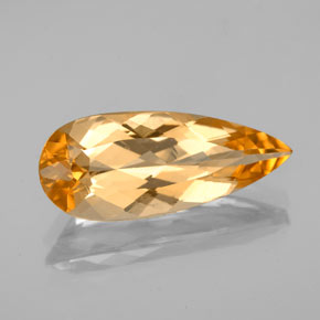 Topacio imperial naranja natural de 4,14 ct, en forma de pera, VVS