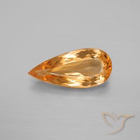 3.80ct Natural Naranja claro Topacio imperial, En forma de pera, VVS