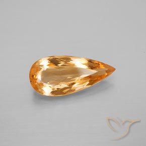 Topacio imperial Naranja claro natural de 3.80 ct, En forma de pera, VVS
