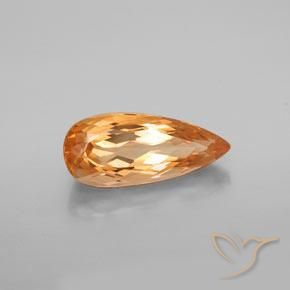 Topacio imperial Naranja medio natural de 5.55 ct, En forma de pera, VVS