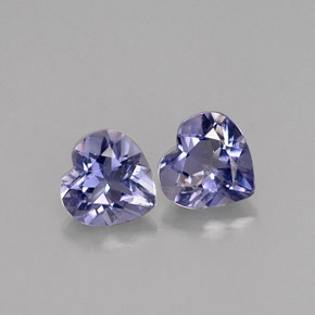 Gemas de iolita azul natural de  ct, forma de corazón, VVS-VS