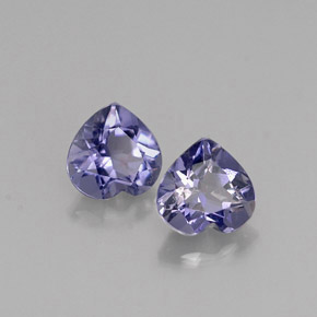 Gemas de iolita azul natural de  ct, forma de corazón, VVS-VS