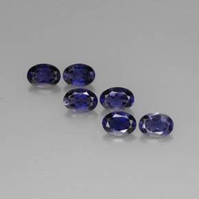 Gemas de iolita azul natural de  ct, corte óvalo, VS
