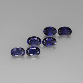 Gemas de iolita azul natural de  ct, corte óvalo, VS